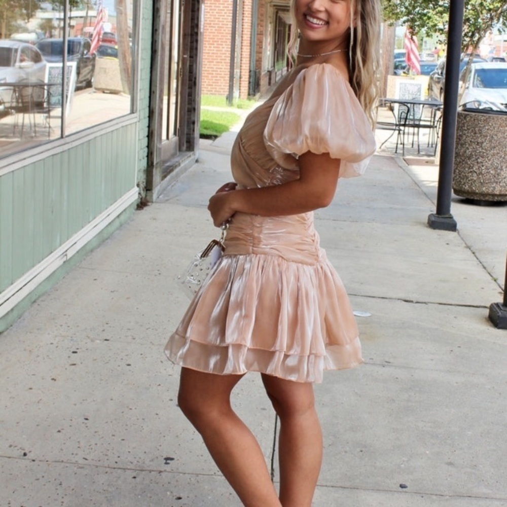 STORIA Ruched Mini Dress Fairycore Whimsical - Picture 3 of 14